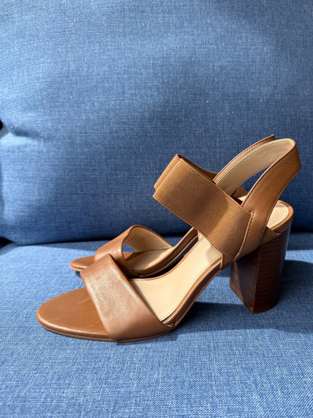 Aldo Tan Leather Block Heel Sandals - Sleek Open-Toe Design